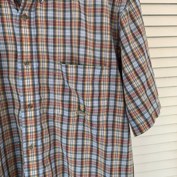 Wrangler Riata Classic Fit Shirt Rainbow Plaid Short Sleeve Button Down Mens L - Picture 4 of 11